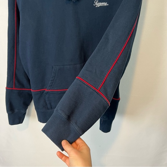 Supreme navy Hoodie sweater S - Picture 7 of 8
